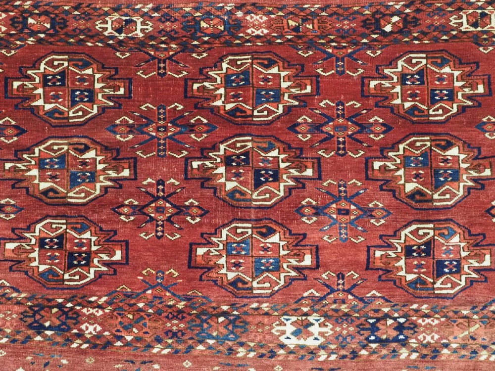 ANTIQUE ERSARI TURKMEN 9 GUL CHUVAL FACE, CIRCA 1880. View VIII