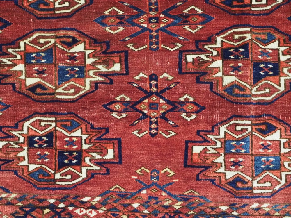 ANTIQUE ERSARI TURKMEN 9 GUL CHUVAL FACE, CIRCA 1880. View IX