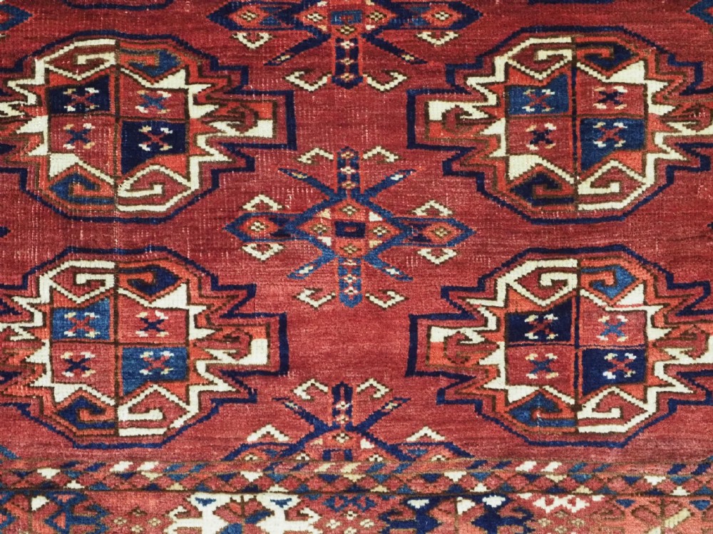 ANTIQUE ERSARI TURKMEN 9 GUL CHUVAL FACE, CIRCA 1880. View XI