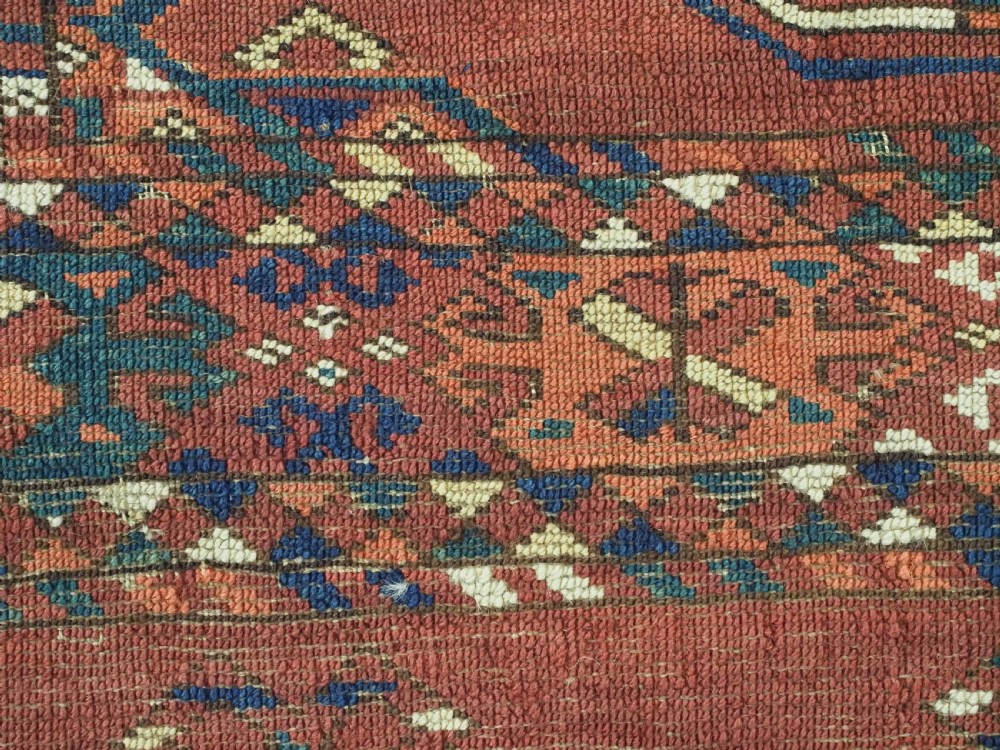 ANTIQUE ERSARI TURKMEN 9 GUL CHUVAL FACE, CIRCA 1880. View XVI