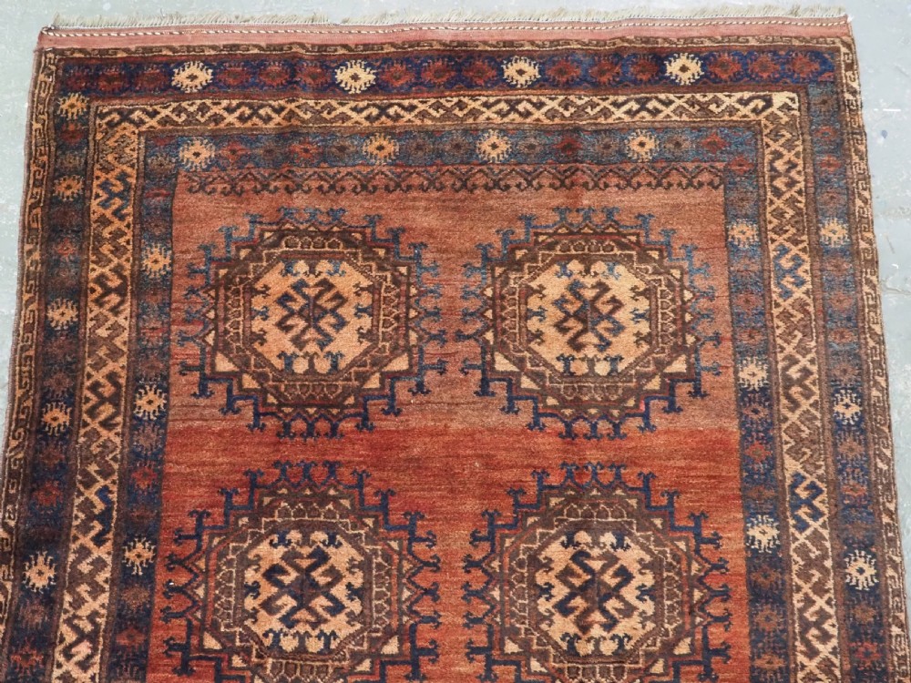 ANTIQUE AFGHAN ERSARI RUG, WONDERFUL WARM COLOURS, CIRCA 1900. View II