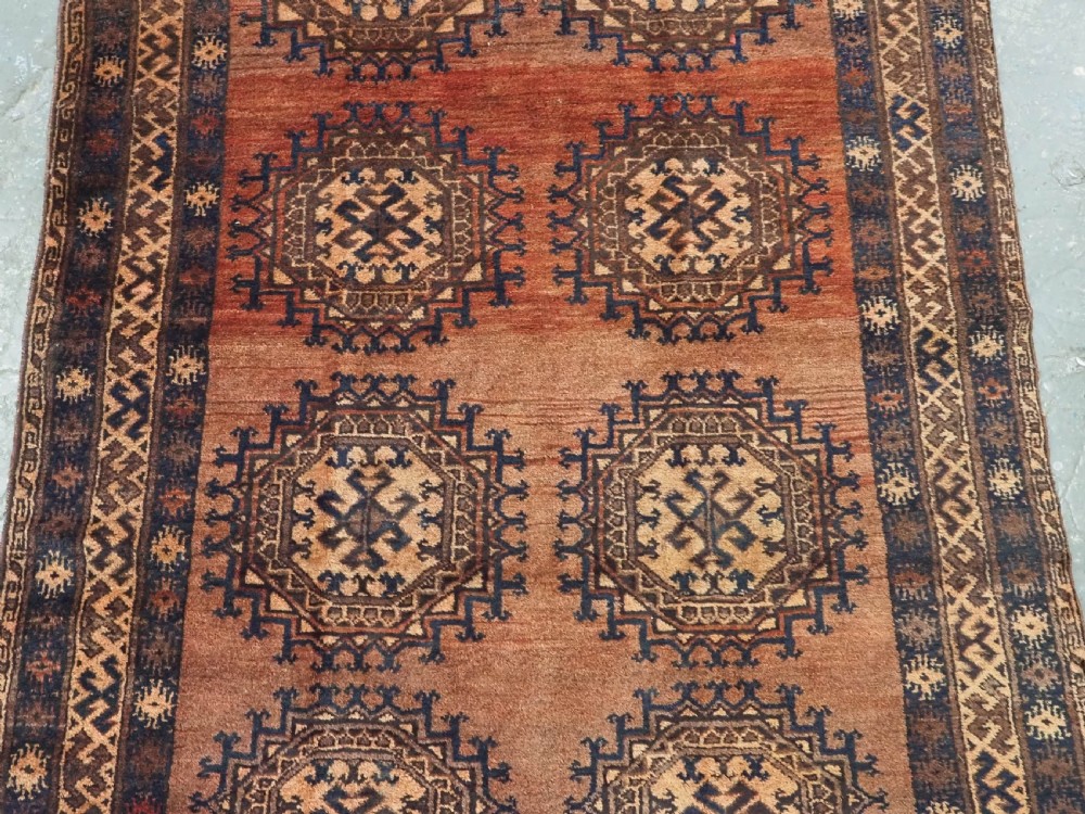 ANTIQUE AFGHAN ERSARI RUG, WONDERFUL WARM COLOURS, CIRCA 1900. View III