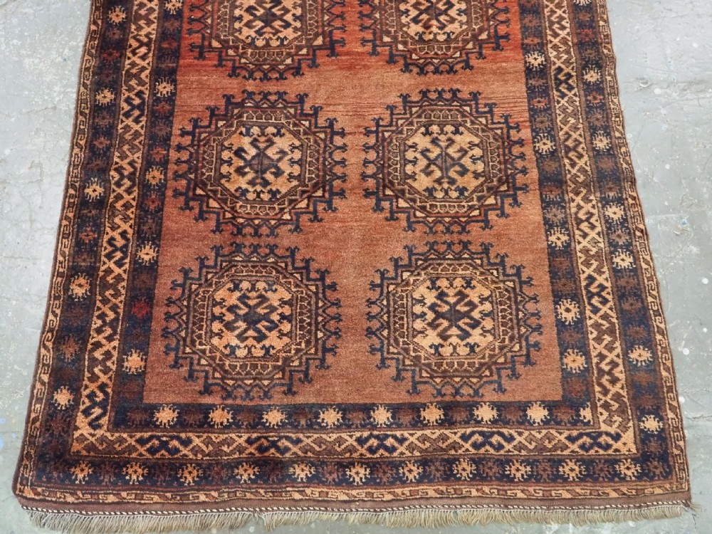 ANTIQUE AFGHAN ERSARI RUG, WONDERFUL WARM COLOURS, CIRCA 1900. View IV