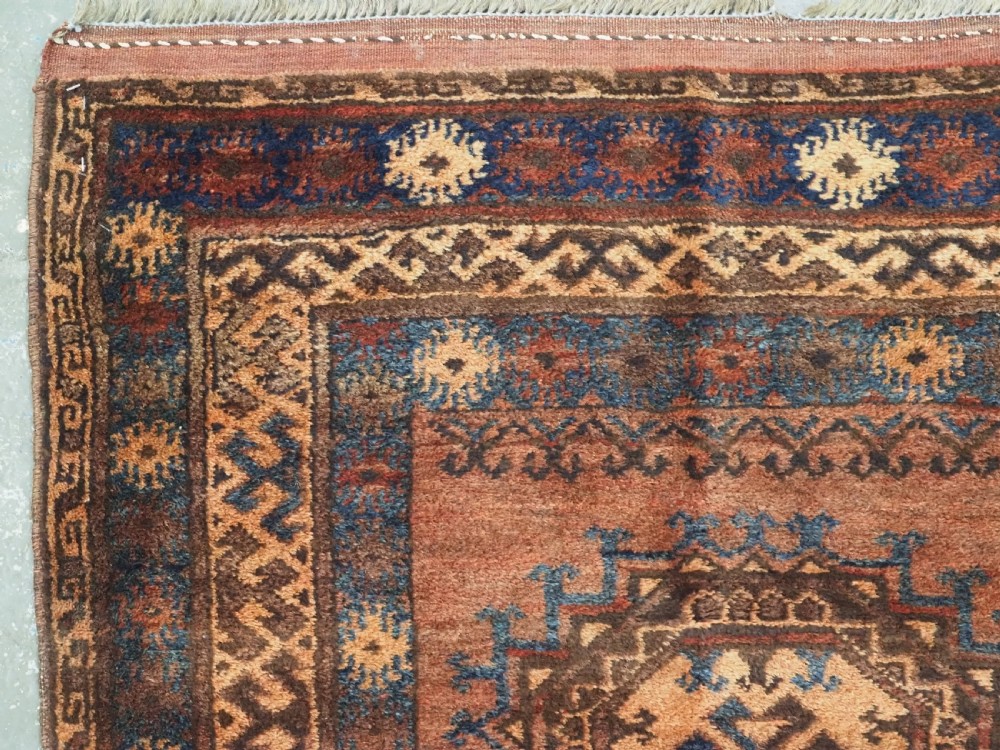 ANTIQUE AFGHAN ERSARI RUG, WONDERFUL WARM COLOURS, CIRCA 1900. View V