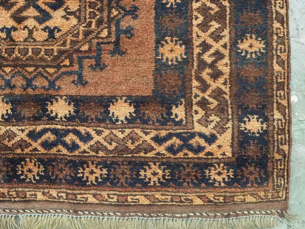ANTIQUE AFGHAN ERSARI RUG, WONDERFUL WARM COLOURS, CIRCA 1900. View IX
