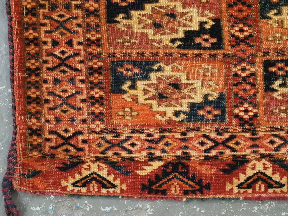 ANTIQUE TEKKE TURKMEN TORBA / MAFRASH, COMPLETE WITH ORIGINAL BACK, CIRCA 1880. View V
