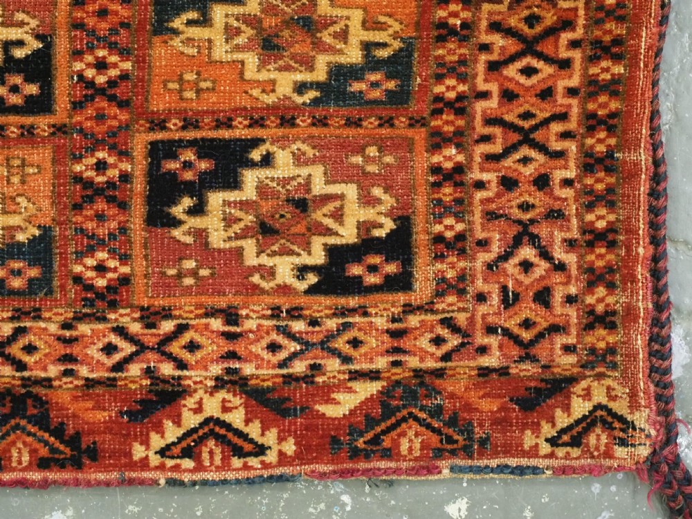 ANTIQUE TEKKE TURKMEN TORBA / MAFRASH, COMPLETE WITH ORIGINAL BACK, CIRCA 1880. View VII