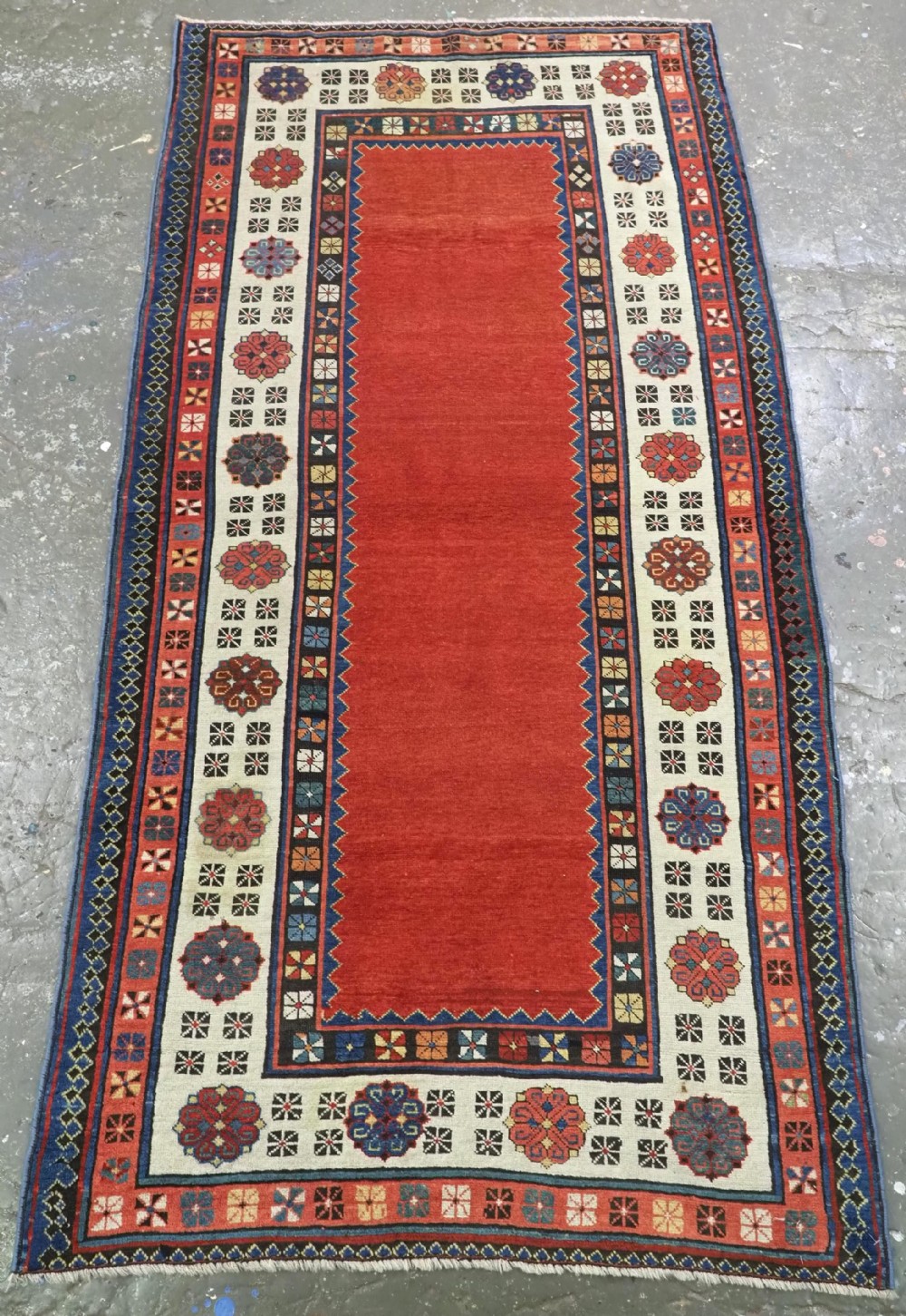 ANTIQUE CAUCASIAN TALISH LONG RUG, OUTSTANDING RED FIELD, CIRCA 1870.
