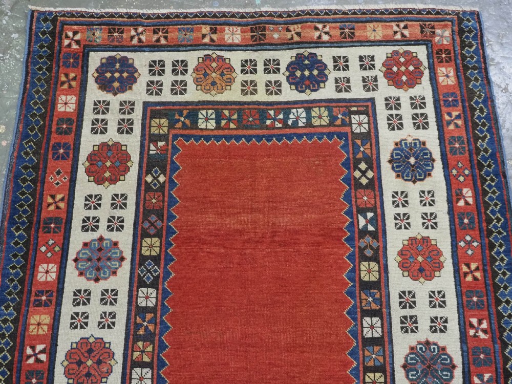 ANTIQUE CAUCASIAN TALISH LONG RUG, OUTSTANDING RED FIELD, CIRCA 1870. View III