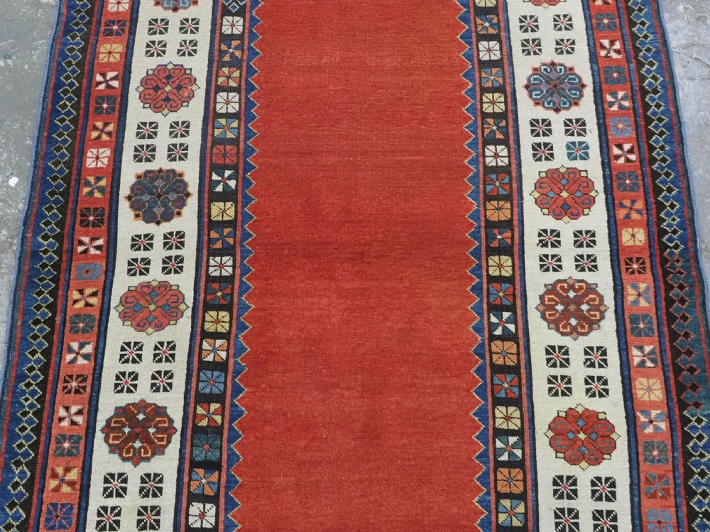 ANTIQUE CAUCASIAN TALISH LONG RUG, OUTSTANDING RED FIELD, CIRCA 1870. View IV