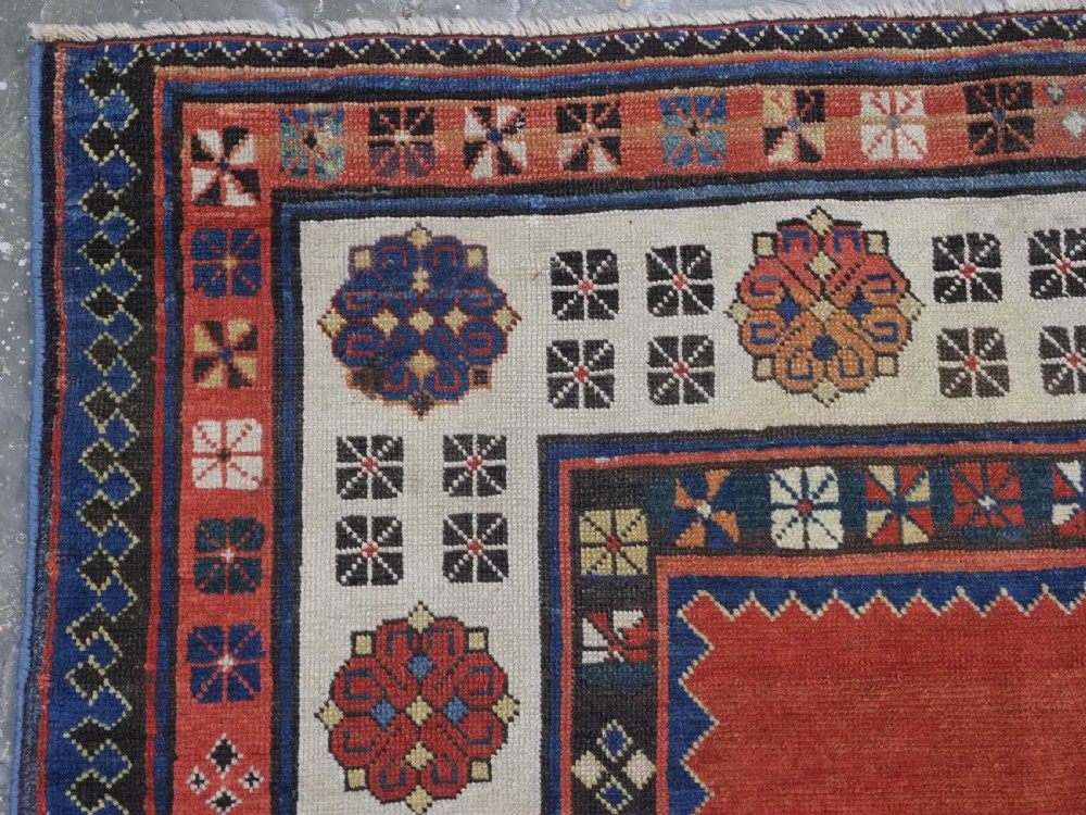 ANTIQUE CAUCASIAN TALISH LONG RUG, OUTSTANDING RED FIELD, CIRCA 1870. View V