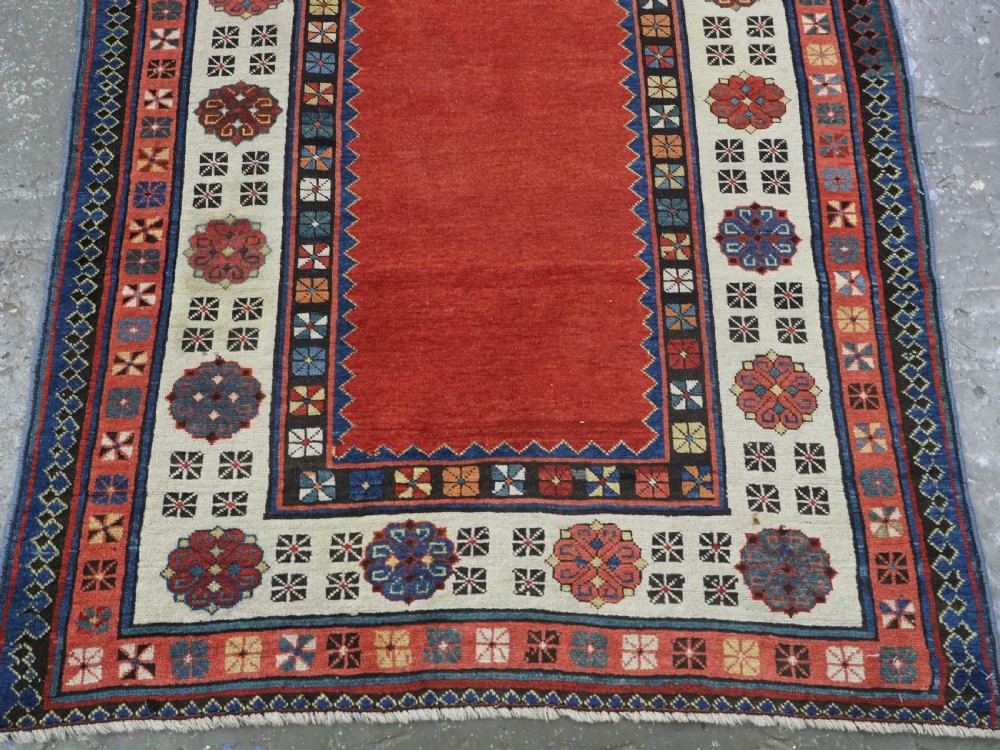 ANTIQUE CAUCASIAN TALISH LONG RUG, OUTSTANDING RED FIELD, CIRCA 1870. View VI