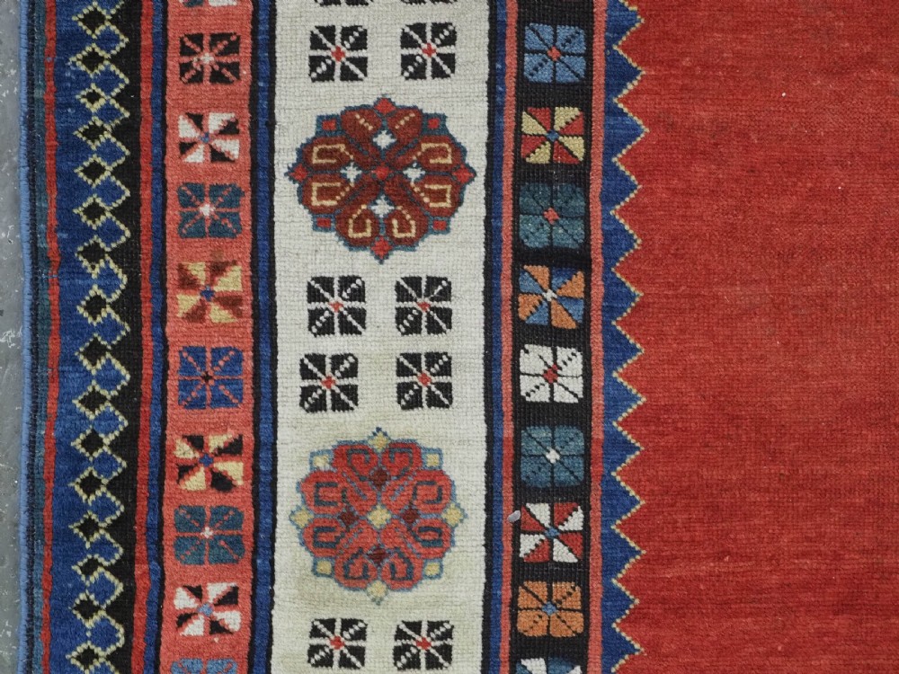 ANTIQUE CAUCASIAN TALISH LONG RUG, OUTSTANDING RED FIELD, CIRCA 1870. View VII