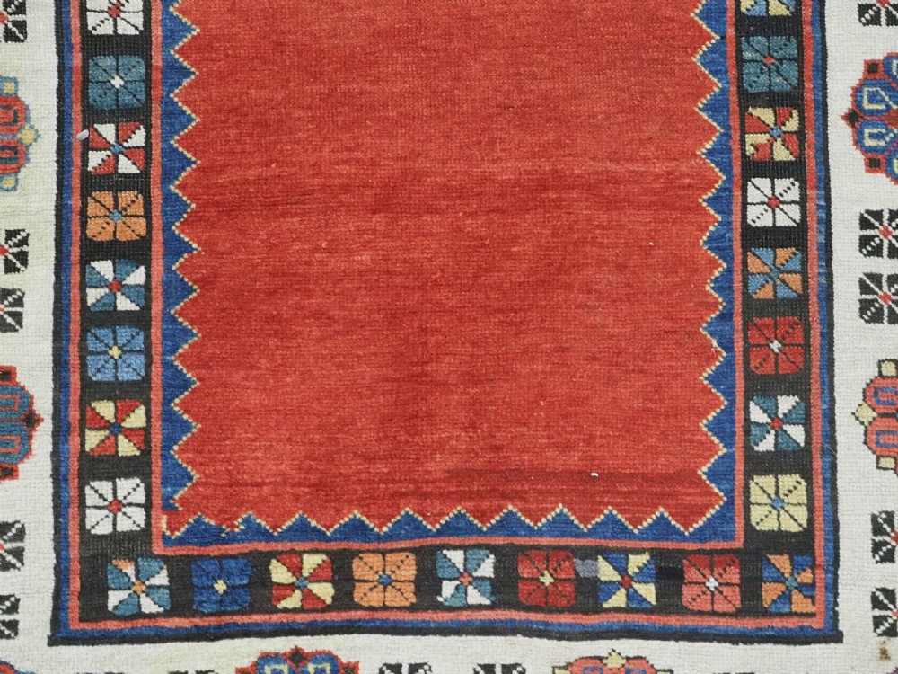 ANTIQUE CAUCASIAN TALISH LONG RUG, OUTSTANDING RED FIELD, CIRCA 1870. View X