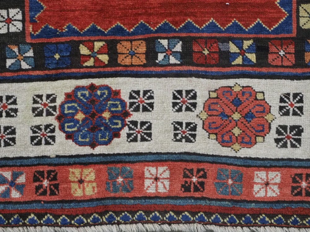 ANTIQUE CAUCASIAN TALISH LONG RUG, OUTSTANDING RED FIELD, CIRCA 1870. View XI