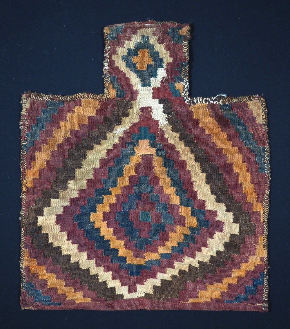 ANTIQUE SALT BAG (NAMAKDAN) BY THE UZBEK TARTAR NOMADS, LARGE SIZE, CIRCA 1900.