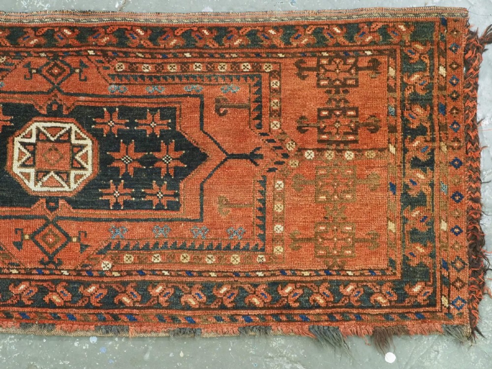 ANTIQUE ERSARI TURKMEN TORBA, 'STAR IN OCTAGON' DESIGN, CIRCA 1880. View IV