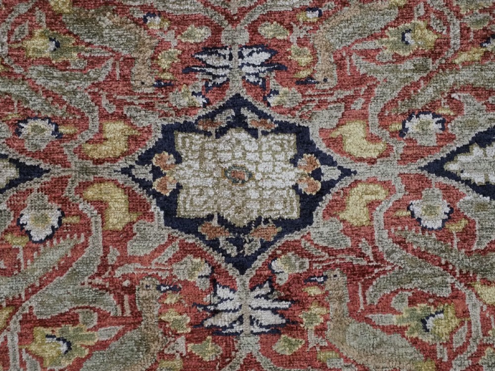 ANTIQUE TURKISH KAYSERI PICTORIAL SILK RUG WITH HUNTING DESIGN, CIRCA 1890. View X