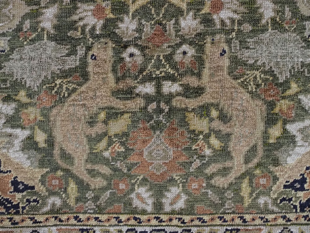 ANTIQUE TURKISH KAYSERI PICTORIAL SILK RUG WITH HUNTING DESIGN, CIRCA 1890. View XIV