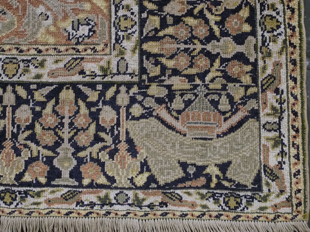 ANTIQUE TURKISH KAYSERI PICTORIAL SILK RUG WITH HUNTING DESIGN, CIRCA 1890. View XVII