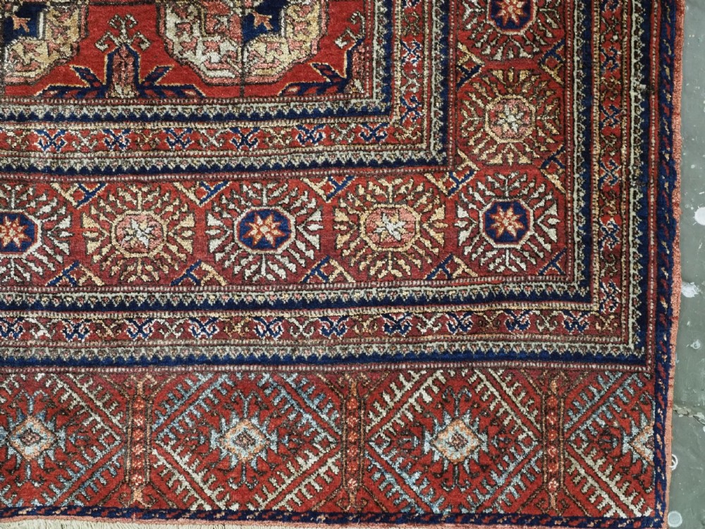 ANTIQUE SILK TEKKE TURKMEN RUG, VERY FINE WEAVE AND GREAT COLOUR, CIRCA 1920. View XIV