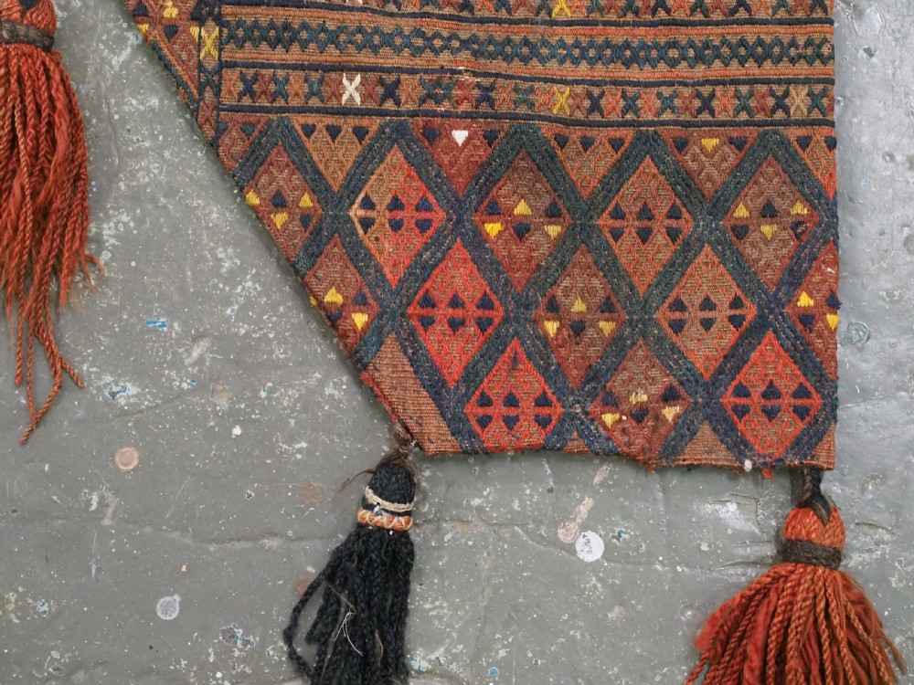 ANTIQUE YOMUT TURKMEN 'OK BASH' COVER FOR YURT TENT POLES, CIRCA 1880. View IV