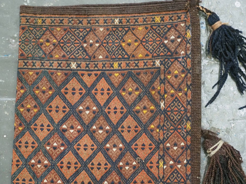 ANTIQUE YOMUT TURKMEN 'OK BASH' COVER FOR YURT TENT POLES, CIRCA 1880. View V