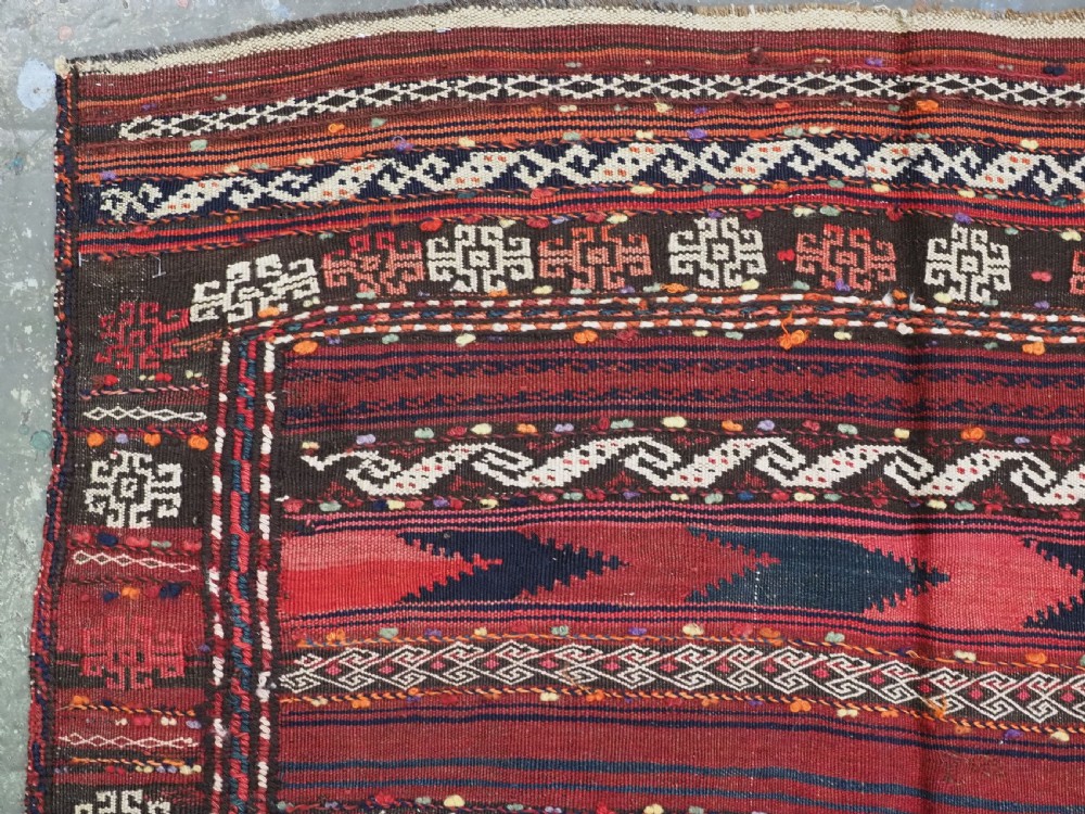 ANTIQUE AFGHAN BALUCH 'DASTARKHAN' OR 'SOFREH' EATING CLOTH  FOR SPECIAL OCCASIONS, CIRCA 1920. View VII