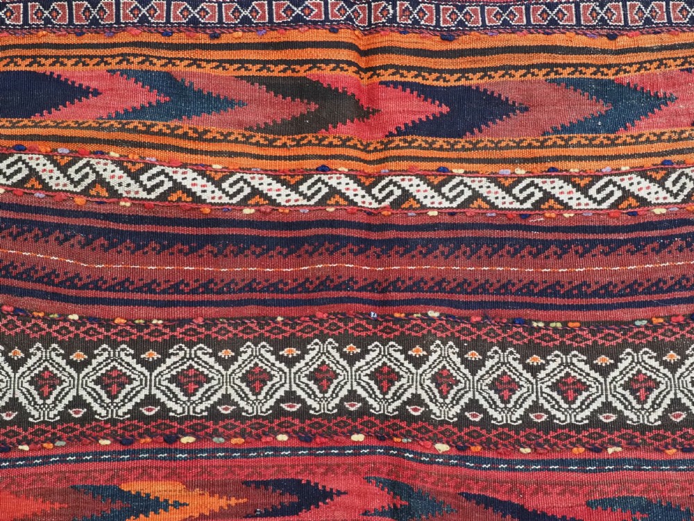 ANTIQUE AFGHAN BALUCH 'DASTARKHAN' OR 'SOFREH' EATING CLOTH  FOR SPECIAL OCCASIONS, CIRCA 1920. View X