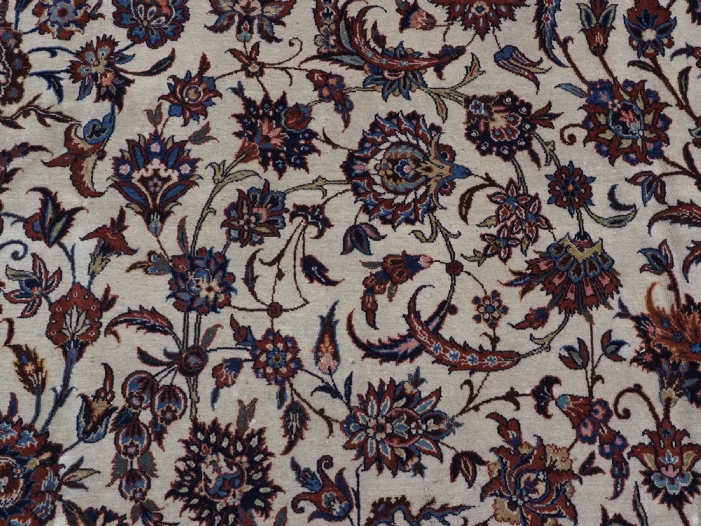ANTIQUE ISFAHAN CARPET OF FINE WEAVE, ALL OVER DESIGN, CIRCA 1910. View IX