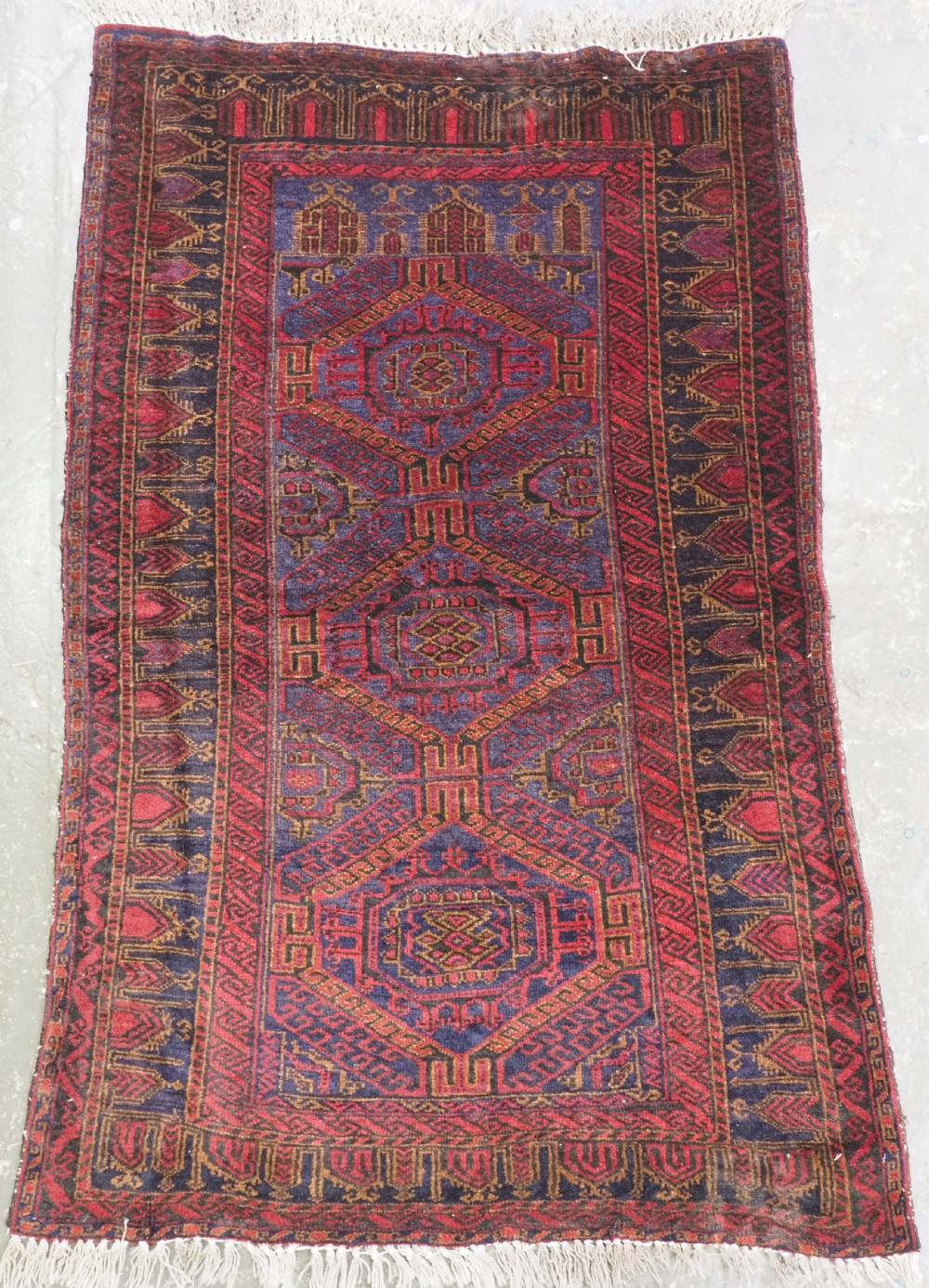 ANTIQUE AFGHAN VILLAGE PRAYER RUG OF 'MUSHWANI' DESIGN, CIRCA 1920.