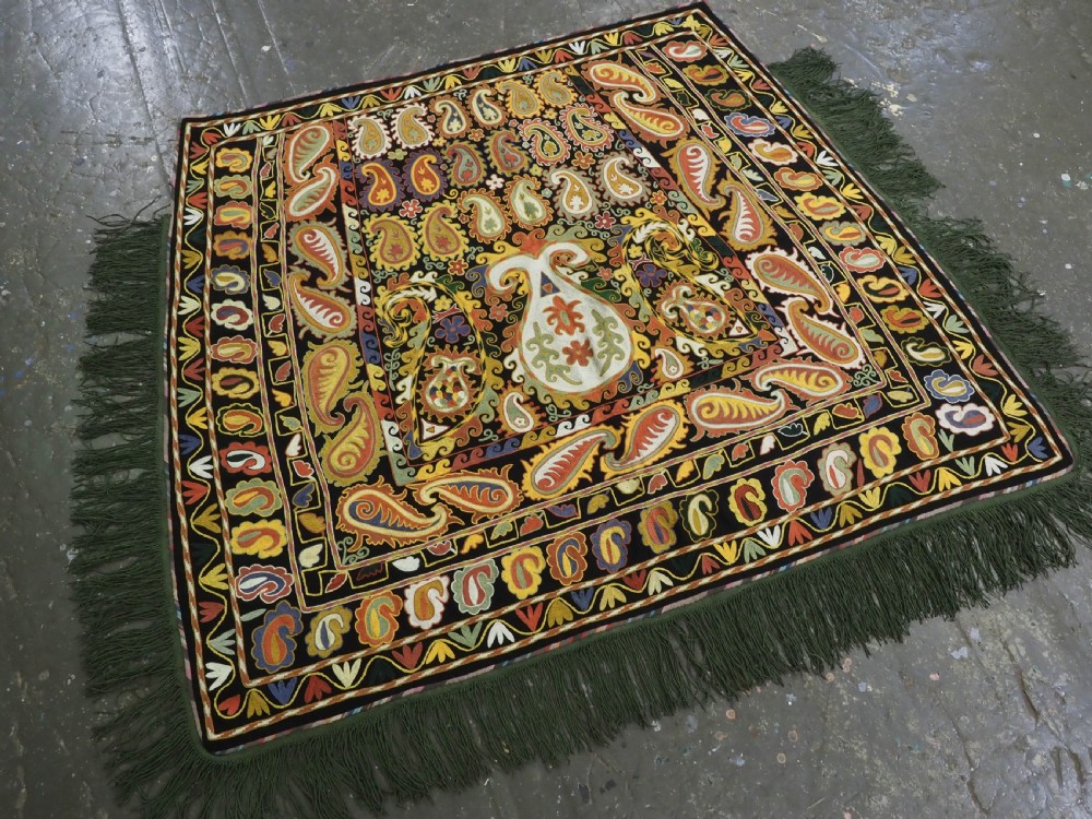 ANTIQUE EMBROIDERED CEREMONIAL HORSE / SADDLE COVER BY THE LAKAI TRIBE, UZBEKISTAN, CIRCA 1920. View II