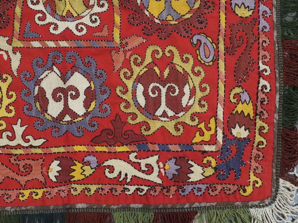 ANTIQUE UZBEK LAKAI TRIBE ILGICH, DOWRY EMBROIDERY FOR WALL HANGING, CIRCA 1900. View V