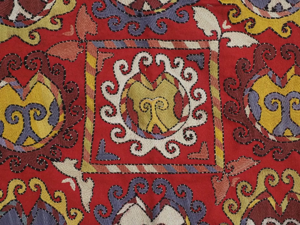 ANTIQUE UZBEK LAKAI TRIBE ILGICH, DOWRY EMBROIDERY FOR WALL HANGING, CIRCA 1900. View VI