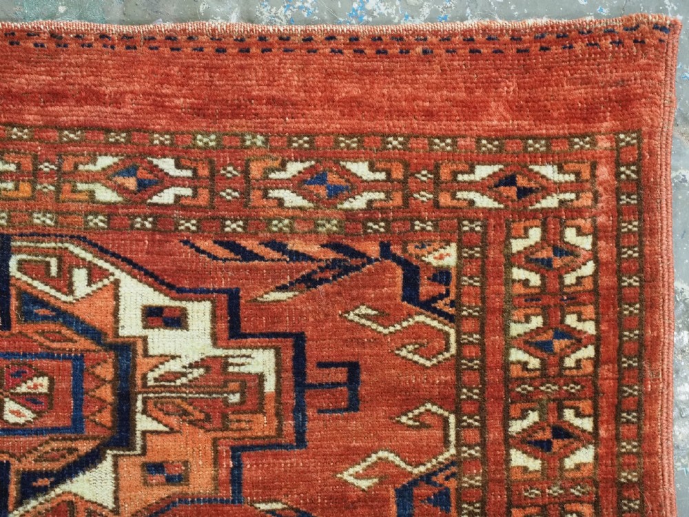 ANTIQUE TEKKE TURKMEN 6 GUL TORBA, OUTSTAND EXAMPLE OF TYPE, EARLY 19TH CENTURY. View XII