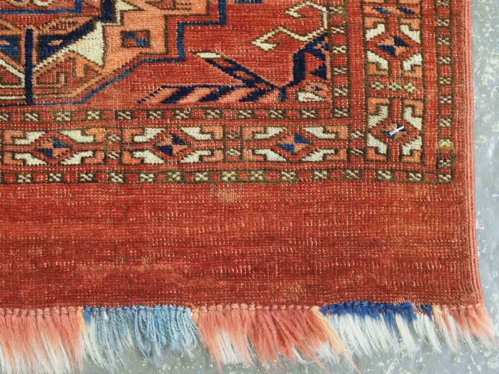 ANTIQUE TEKKE TURKMEN 6 GUL TORBA, OUTSTAND EXAMPLE OF TYPE, EARLY 19TH CENTURY. View XIII