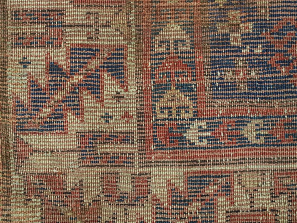 ANTIQUE CAUCASIAN GENDJE REGION SMALL KAZAK RUG, SUPERB COLOR, CIRCA 1890. View XIII