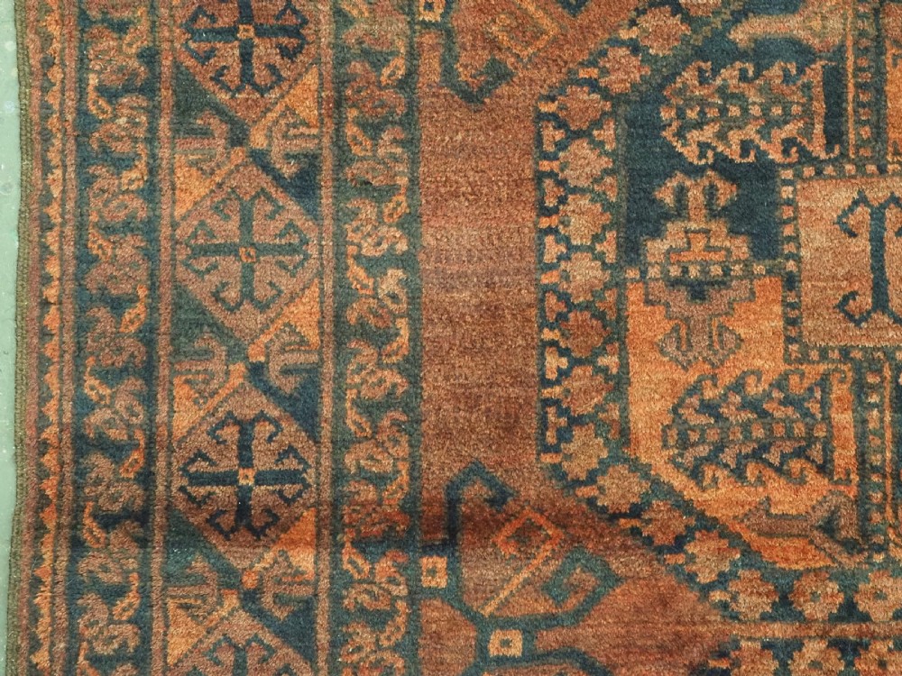 ANTIQUE AFGHAN ERSARI TURKMEN CARPET, WARM SOFT BROWN COLOUR, CIRCA 1900. View VI