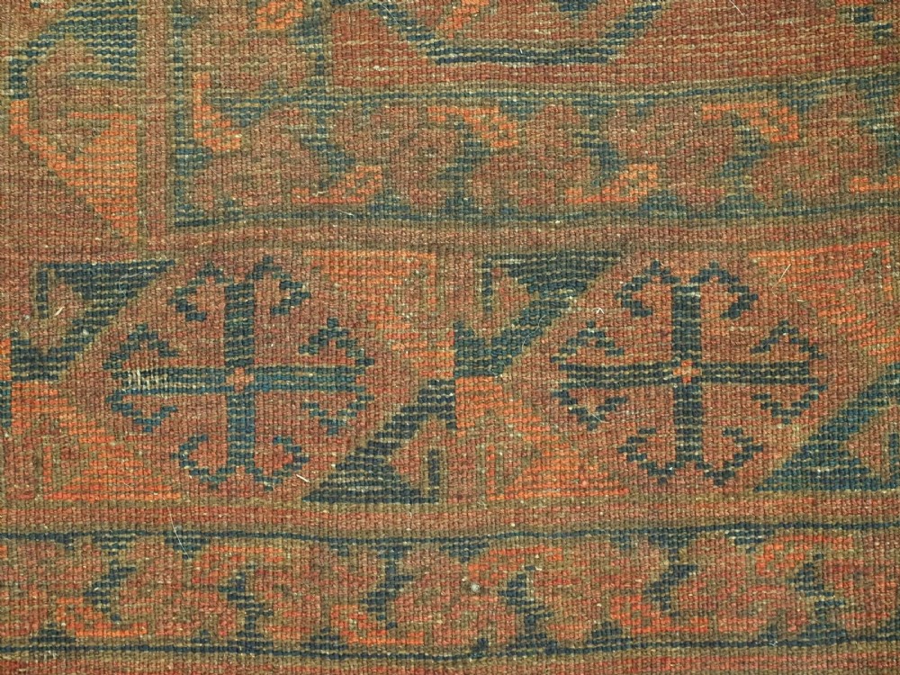 ANTIQUE AFGHAN ERSARI TURKMEN CARPET, WARM SOFT BROWN COLOUR, CIRCA 1900. View XIII