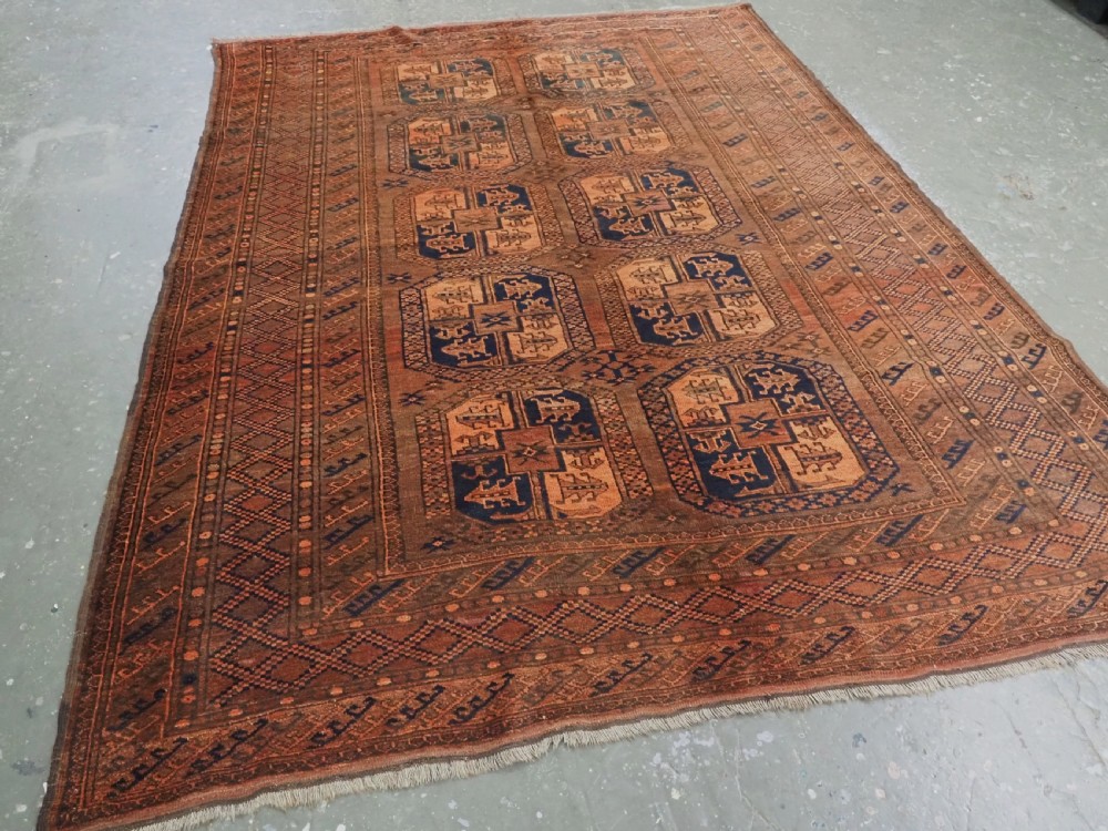ANTIQUE AFGHAN ERSARI TURKMEN CARPET, SMALL ROOM SIZE, CIRCA 1900. View II