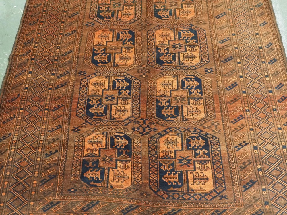 ANTIQUE AFGHAN ERSARI TURKMEN CARPET, SMALL ROOM SIZE, CIRCA 1900. View IV