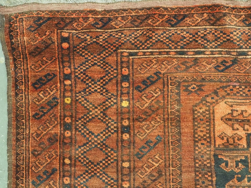 ANTIQUE AFGHAN ERSARI TURKMEN CARPET, SMALL ROOM SIZE, CIRCA 1900. View VI