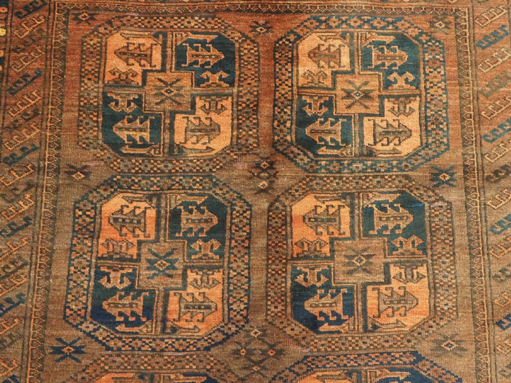 ANTIQUE AFGHAN ERSARI TURKMEN CARPET, SMALL ROOM SIZE, CIRCA 1900. View VIII