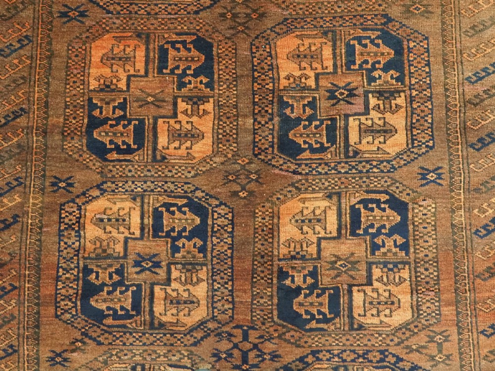 ANTIQUE AFGHAN ERSARI TURKMEN CARPET, SMALL ROOM SIZE, CIRCA 1900. View IX