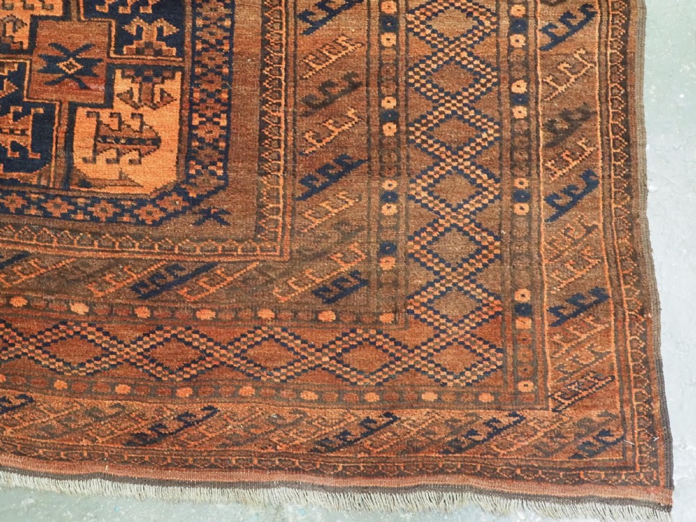 ANTIQUE AFGHAN ERSARI TURKMEN CARPET, SMALL ROOM SIZE, CIRCA 1900. View XI