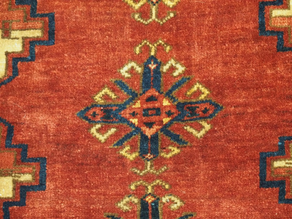 ANTIQUE ERSARI TURKMEN 9 GUL CHUVAL FACE, LARGE SIZE GULS, CIRCA 1880. View XI