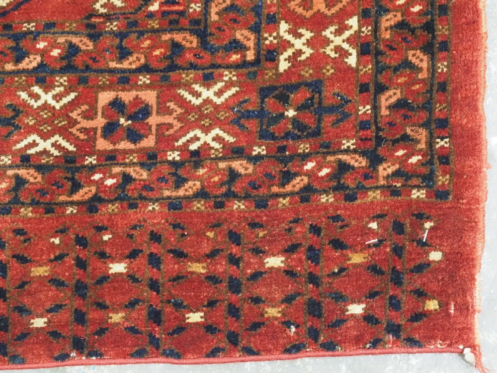 ANTIQUE ERSARI TURKMEN 9 GUL CHUVAL FACE, LARGE SIZE GULS, CIRCA 1880. View XII