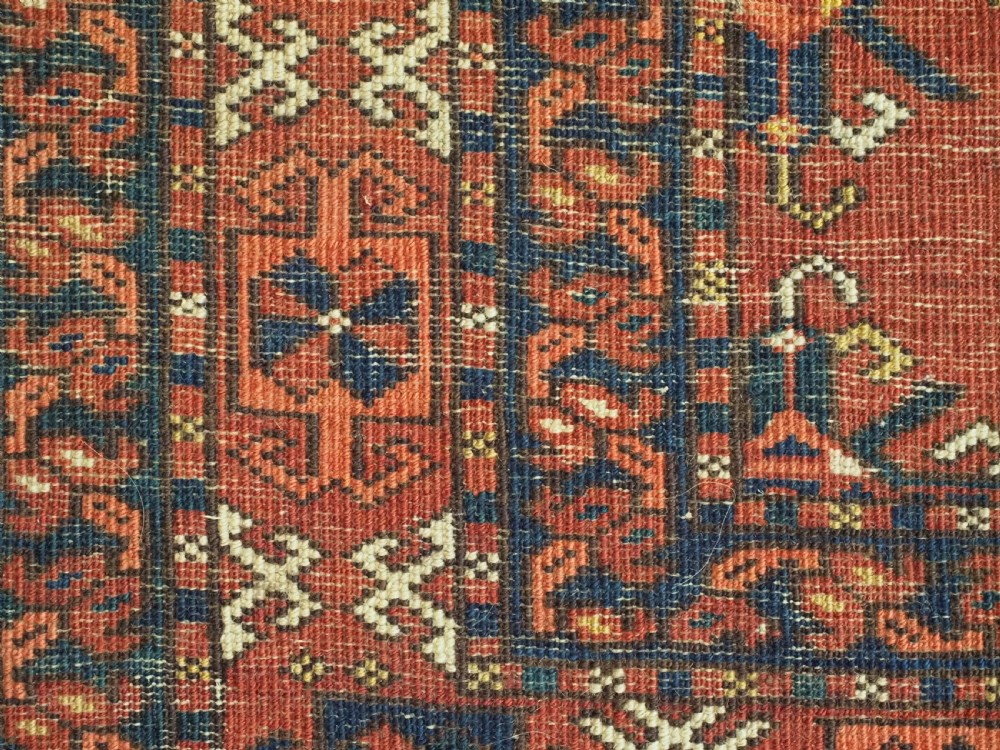 ANTIQUE ERSARI TURKMEN 9 GUL CHUVAL FACE, LARGE SIZE GULS, CIRCA 1880. View XIII