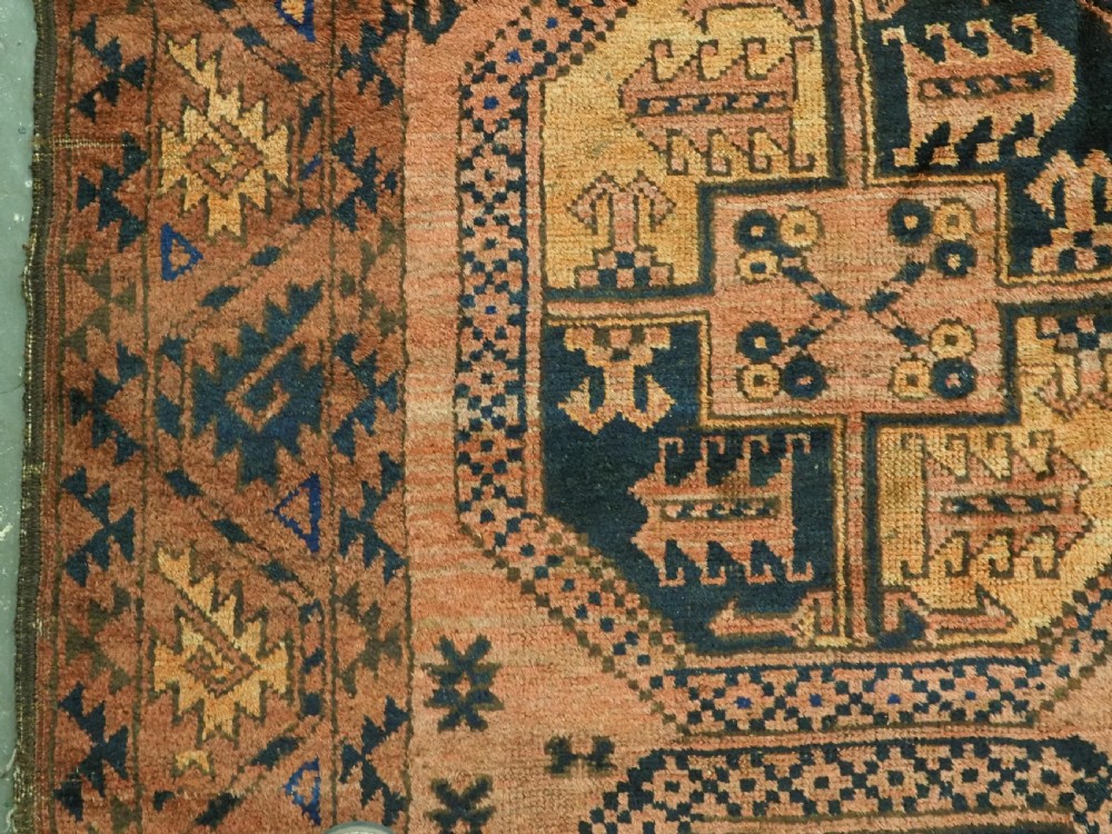 ANTIQUE AFGHAN ERSARI TURKMEN CARPET, WARM COLOURS, CIRCA 1900. View VII