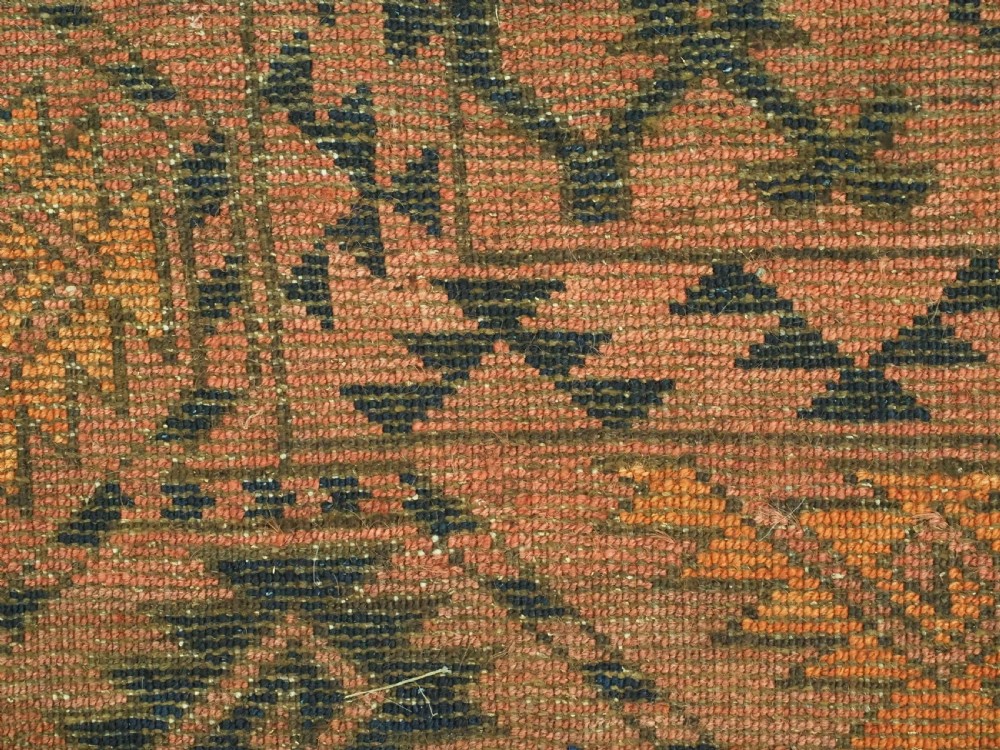 ANTIQUE AFGHAN ERSARI TURKMEN CARPET, WARM COLOURS, CIRCA 1900. View XII
